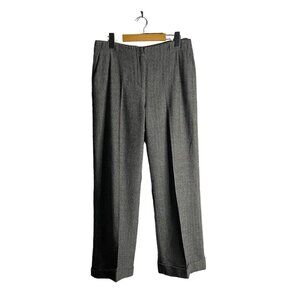 Jaeger Women's Gray Wool Blend High Waisted Straight Leg Pants